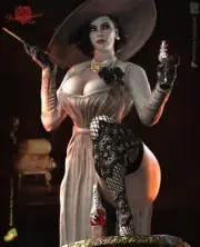 Lady Dimitrescu Statue 3D Print Unpainted/Unassembled