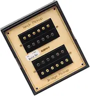 zolyet Alnico 5 Overwound Open Style Humbucker Pickups Set for Electric Guitar, Black Black G88