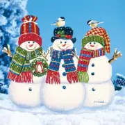 Metal Snowmen Trio Decorative Christmas Seasonal Yard Stake