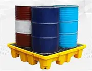 Spill-Proof Tray Oil Tank Spill Tray，Drum Spill Containment Pallet, Nestable Detachable Grating Containment Tray, Industrial Polyethylene Platform Garage Storage for Paint Buckets(20 L/66X36