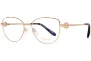 Chopard VCHG02S 0300 Titanium Eyeglasses Women's 23KT Gold Plated Full Rim 53mm