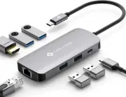 USB C Hub Ethernet 4K@60 USB C HDMI Adapter Multiport Type C Adapter