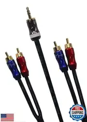 KK-A3.5to4 HiFi Cable - 3.5mm Male to 4-Male RCA Audio Adapter, Stereo Audio