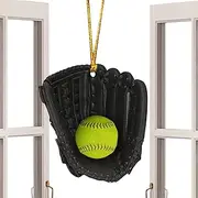 Softball Ornament - 2D Acrylic Unique Baseball Ornament - Christmas Tree Ornament,Decorative Softball Player Pendant for Sports Fan