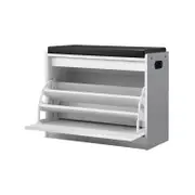 Oikiture Shoe Cabinet Bench Shoes Storage Rack Cupboard Shelf White 15 Pairs