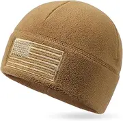 Outdoor Shaping American Flag Fleece Watch Cap, USA Multi-Season Army Military Tactical Beanie, Winter Warm Beanie