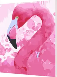 在飛比找樂天市場購物網優惠-WallFree DIY手繪數字油畫 掛畫-粉紅火烈鳥