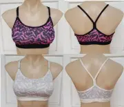 Padded Sports Gym bra crop top Yoga Dance Fitness Women Silver/Grey Pink/Black