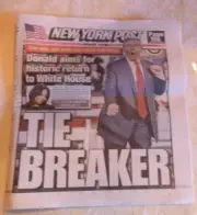 NEW YORK POST NEWSPAPER TRUMP TIE BREAKER ABOUT FACE 11/5/24