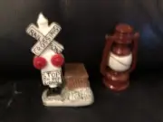 Railroad Crossing and Light Salt and Pepper Shakers