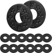 H HOME-MART 12 Pack Guitar Strap Blocks, Guitar Strap Locks Rubber Strap Locks Black Rubber Strap Locks Guitar Protector for Guitar Ukulele Bass