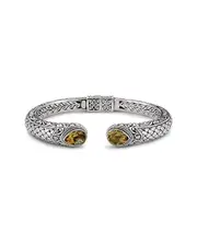 Samuel B. Silver 3.50 ct. tw. Citrine Woven Bangle Bracelet
