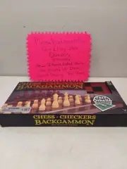 Chess checkers backgammon Deluxe Staunton style chess pieces
