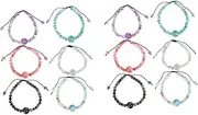 Gatuida 2sets Elegant Glass Bead Bracelet Beaded Charm Bracelet Kit String Stylish Wrist Chain 6pcs*2