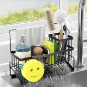 Sponge Holder for Kitchen Sink 304 Stainless Steel Self-Draining Sink Caddy w...