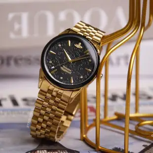 【Vivienne Westwood】香檳金色系 紋理錶盤 不鏽鋼錶帶 手錶 女錶 母親節(共3款)
