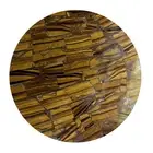 24" Natural Tiger Eye Stone Art Round Side Center Sofa Coffee & Cafeteria Tables