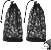 2Pack Golf Ball Bag Nylon Drawstring Mesh Pouch Golf Ball Storage Bag