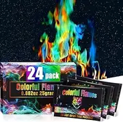 Fire Color Changing Packets，Color Fire Packets for Outdoor Campfires, Fire Pits, Fireplaces, Colorful Flames, Long Burn Time, Safe, Magic for Child [24Pack]