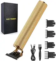 RESUXI Cordless Zero Gapped Trimmer Hair Clippers,Professional Hair Trimmer Liner T-Blade Close Cutting Edgers Clippers for Men Detail Beard Shaver,Barber Grooming Haircut Kits Gold