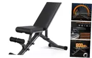 Foldable Weight Bench - Adjustable Bench for Full Body Workout, Fully Black-616