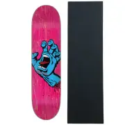 Santa Cruz Skateboard Deck Screaming Hand Pink 7.8" x 31" with Griptape