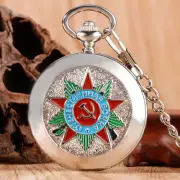 Skeleton Mechanical Pocket Watch Soviet Sickle Hammer Case Design Fob Watches
