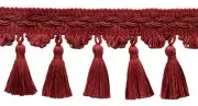 Scalloped Tassel Fringe Trim, Color# VNT22 - Brick Red [Sold By The Yard]