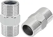 4 PCS 304 Stainless Steel Threaded Pipe Fittings, 1/2" BSP Male x 1/2" BSP Male Pipe Connectors