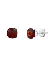 MaxColor Silver 4.20 ct. tw. Garnet Studs