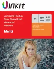 A4 Hot Laminating Pouches 250 Micron (125x2) Clean and Clear 216x303mm Uinkit