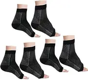 Compression Foot Sleeves (3 Pairs) - BEST Plantar Fasciitis Ankle Support Compression Socks for Plantar Fasciitis Pain Relief, Heel Pain, Enhanced Circulation, Reduce Foot Swelling, Both Men and Women