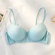 [ANRIO] 100% Mulberry Silk Bralette for Women Breathable Comfy Wireless Sports Bras Tops Seamless 9 Colors Ladies Lingerie (Color : Blue, Size : XL/X-Large)