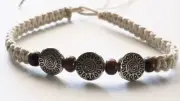 Boho Beaded Adjustable Cream String Bracelet or Anklet Unisex Jewellery