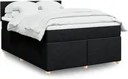 Box Spring Bed with Mattress Black Queen Fabric,Beds & Bed Frames-3286883