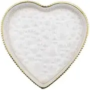 LeoLeoii Golden Edged Crystal Transparent Flat Plate, Shallow Heart-Shaped Plate, Household Fruit Plate, Glass Plate(19 * 18.5cm)