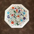Marble Inlay Table Top | Bedroom Side Bed Table | Floral Design Pietra Dura arts