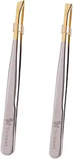 SOESFOUFU 2pcs Eyebrow Tweezers Tweezers Eyebrow Shaping Tweezers Slant Tip Tweezers Ingrown Hair Tweezers Splinter Tweezers Expert Tweezers Precision Tweezers Eyebrow Clamps Silver