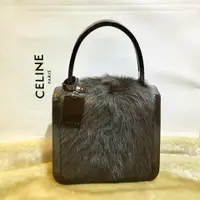 在飛比找PopChill優惠-[二手] Celine 咖啡色馬毛拼皮革 壓克力提把 手提包