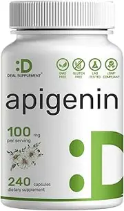Apigenin 50mg, 180 Capsules, 6 Months Supply | Most Bioavailable Plant (Chamomile) Extract Bioflavonoids - Apigenin Supplement for Sleep, Relaxation and Mood, Third Party Tested and Made in The USA