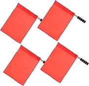 VICASKY Hand Signal Flags 4pcs Red Warning Flags Stainless Steel Pole Match Referee