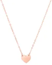 14K Italian Rose Gold Mini Heart Pendant Necklace