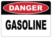 OSHA DANGER: GASOLINE| Laminated Vinyl Decal Sticker Label