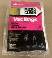 NEW SEALED Micro Clean Hoover Wind Tunnel Type Y Vacuum Vac Bags 2 Bags
