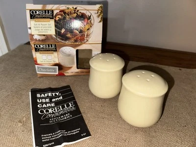 Corelle Coordinates Salt & Pepper Shakers Set- 1997 Charlotte Pattern NIB