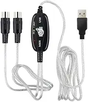 Lyaciomn USB to MIDI 5Pin Cable Converter 2 in 1 to PC Audio Output Editing for Piano Electronic Electronic Musical Instruments