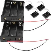 FELTECHELECTR 6Pcs Battery Holder Case for Batteries Durable Plastic Storage with Cable for DIY Projects and Battery Organization