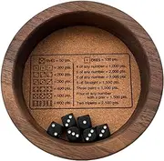 Farkle Classic Dice Game - Wooden Sturdy Dice Tray for Farkle Dice Game | Elegant Dice Tray Ensures Standard Game Dice Stay in Play Avoids Rolling Off