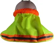 [Petra Roc] HNS-L High Visibility Neck Sun Shield For Hard Hats, Lime, One Size, Lime/Orange