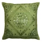 Indian Cotton Pillow Covers Decorative Embroidery Mirror Cushion Cover